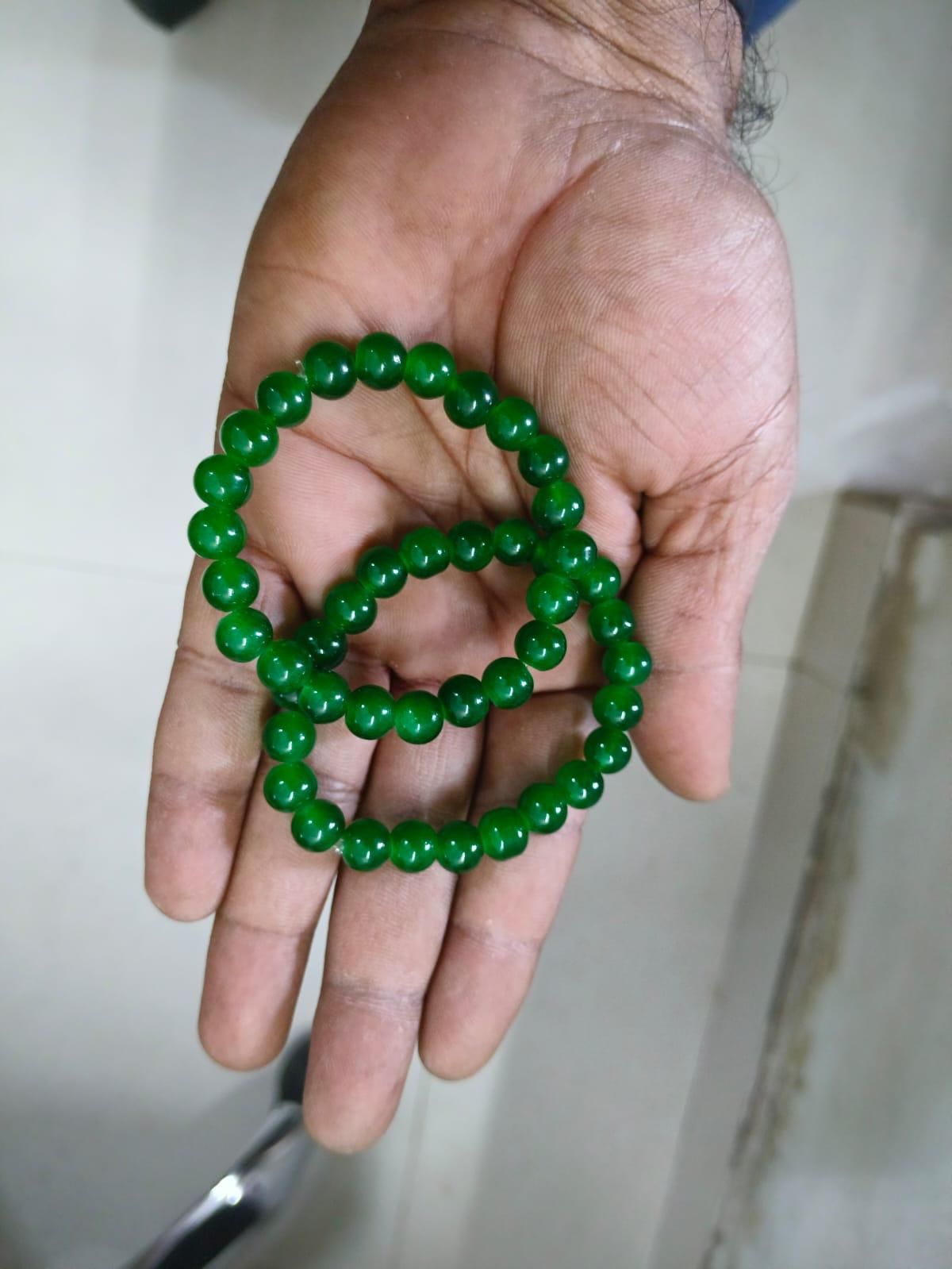Eternal Harmony: Genuine Green Jade Twin Bracelet Set