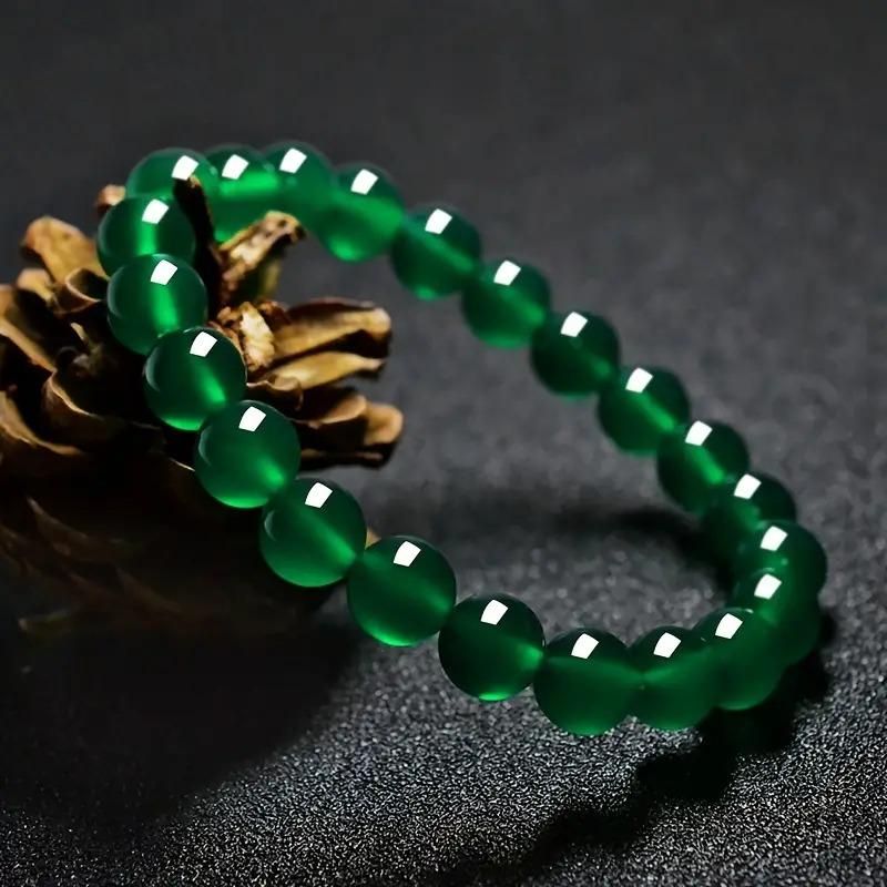 Eternal Harmony: Genuine Green Jade Twin Bracelet Set