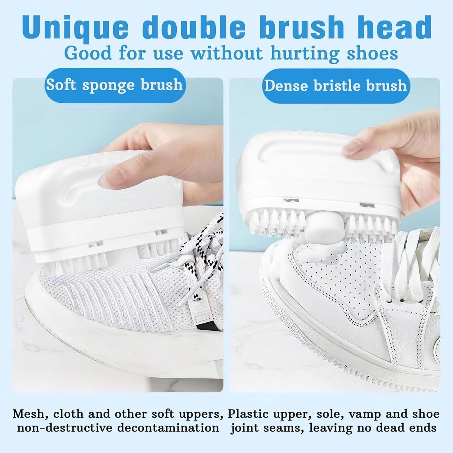 Multi - Purpose Shoe Cleaner Tool – 2 - in - 1 Soft & Stiff Bristle Brush for Deep Cleaning All Footwear - SHIPPED TO YOU